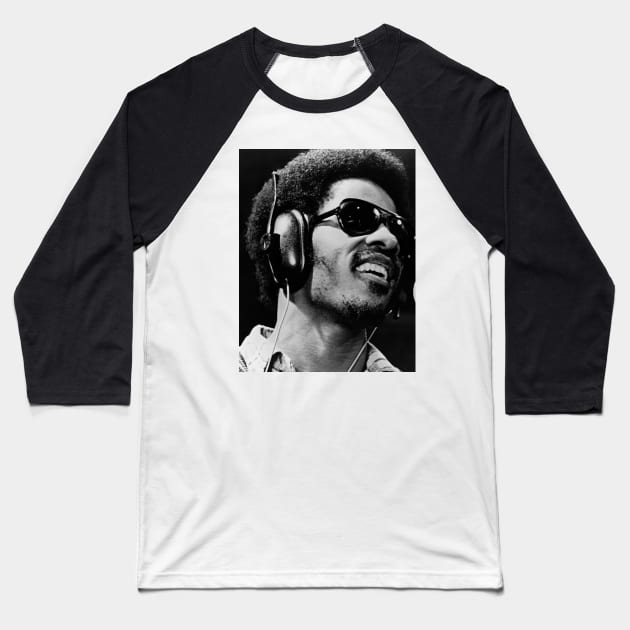 Stevie Wonder Baseball T-Shirt by Sarah Agalo